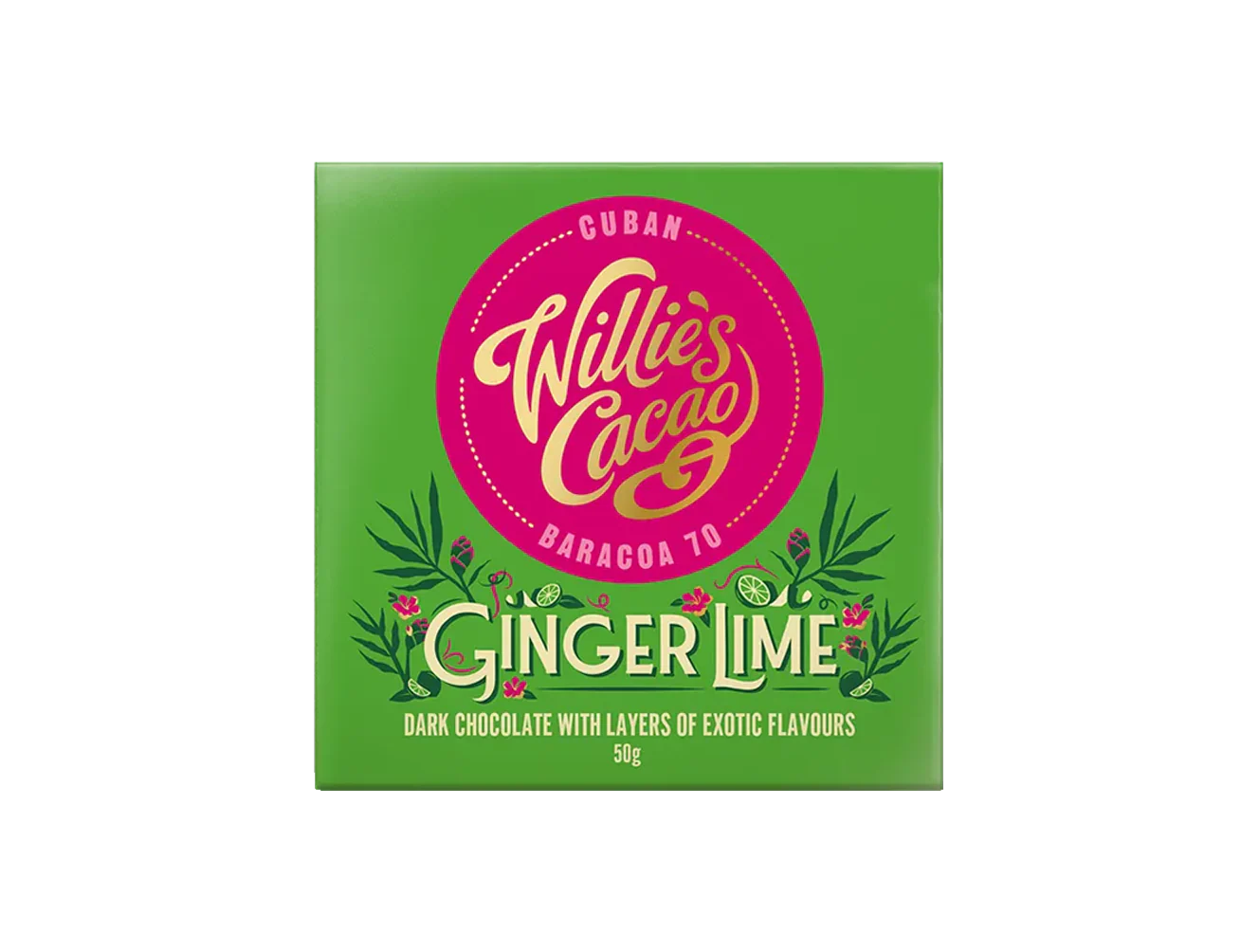 Willie's Cacao Ginger Lime 70% Dark Chocolate Bar